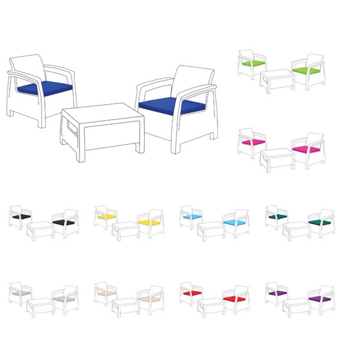 Outdoor pieces rattan - 2-pieces,